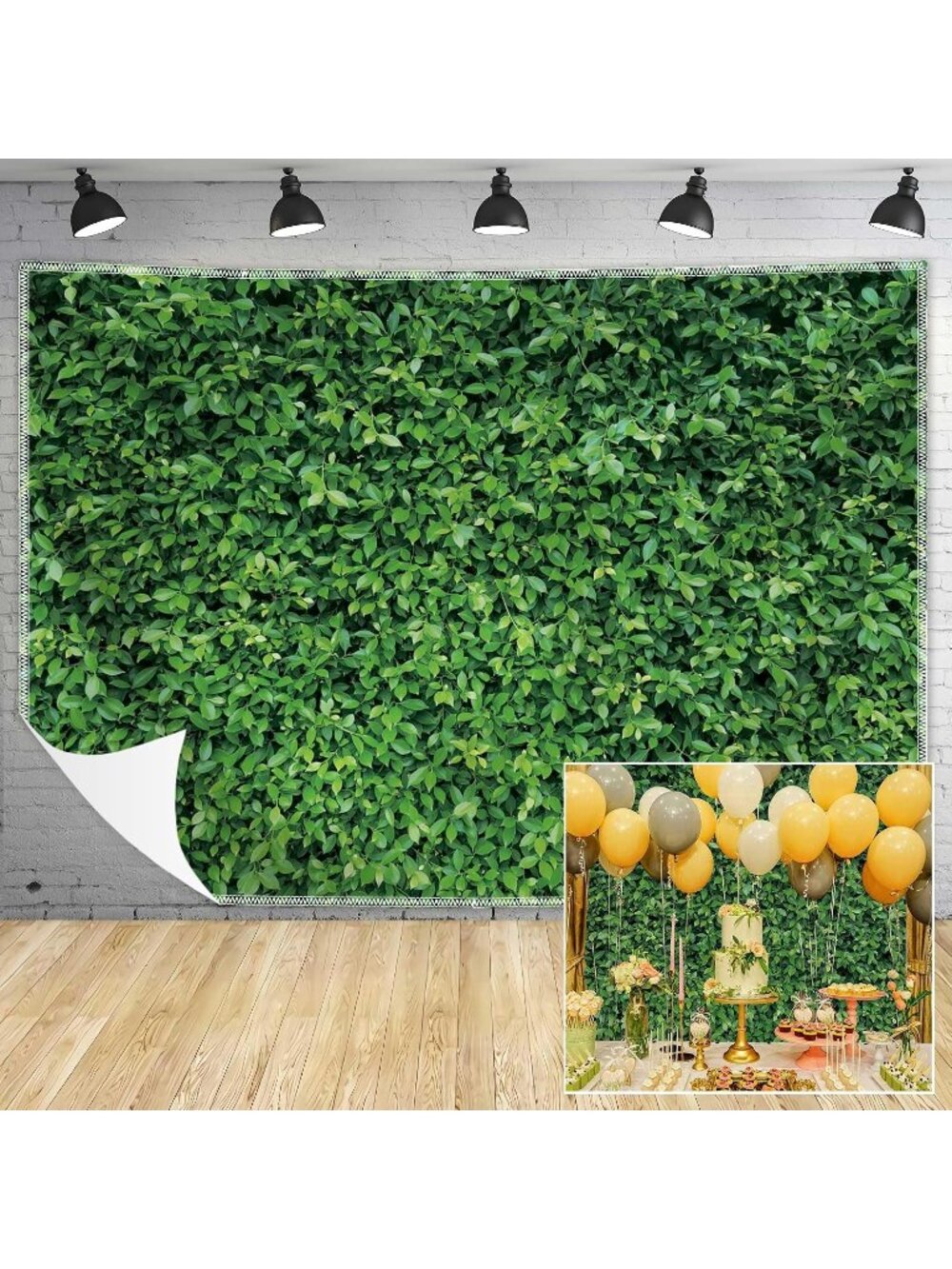 New Green Leaves Backdrop - Nature Greenery Polyester Photography Background
